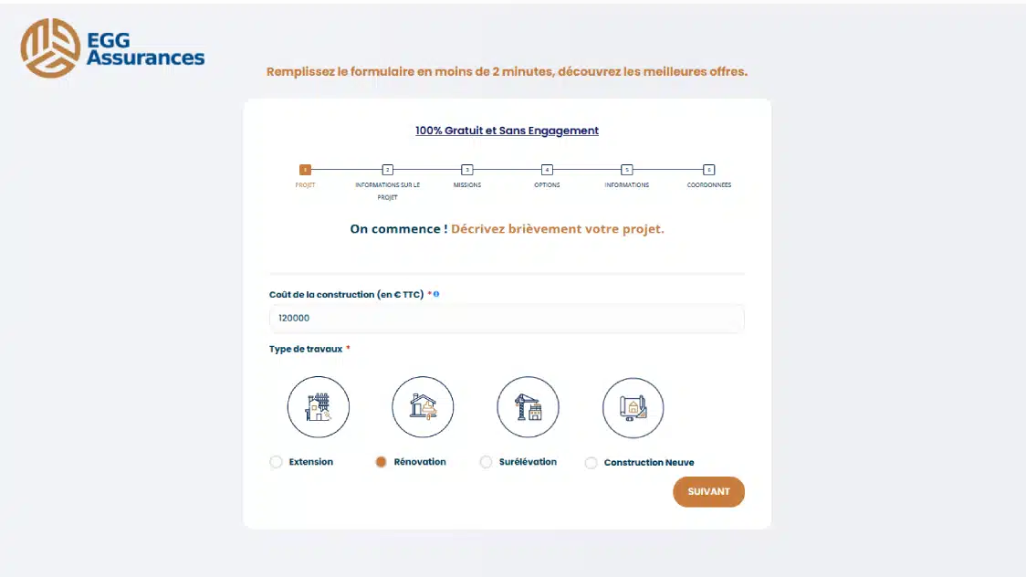 Formulaire à remplir pour assurance dommages-ouvrage